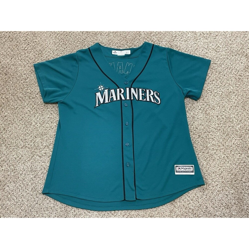 Majestic Cool Base Felix Hernandez Seattle Mariners Women Baseball Jersey Sz XXL